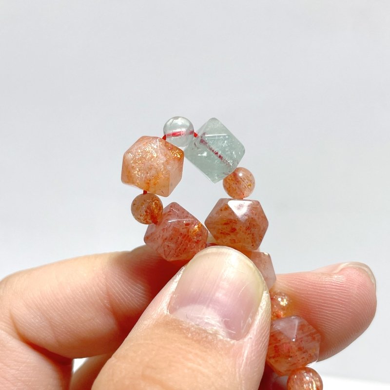 Sunstone Beads Mixed Sixteen - sided Polyhedron Bracelets Wholesale - Wholesale Crystals