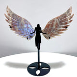 Sunstone Mixed Moonstone Angel Wing Carving With Stand - Wholesale Crystals