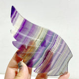 Symmetrical Fluorite Heart Wing Carving With Stand -Wholesale Crystals