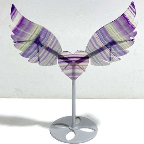 Symmetrical Fluorite Heart Wing Carving With Stand -Wholesale Crystals