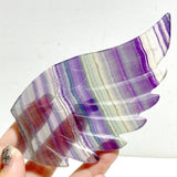 Symmetrical Fluorite Heart Wing Carving With Stand -Wholesale Crystals