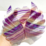 Symmetrical Fluorite Heart Wing Carving With Stand -Wholesale Crystals
