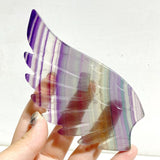 Symmetrical Fluorite Heart Wing Carving With Stand -Wholesale Crystals