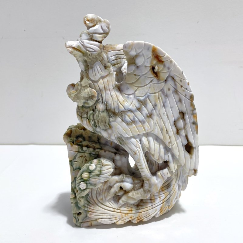 Unique 8th Vein Ocean Jasper Cock Carving - Wholesale Crystals