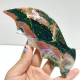 Unique 8th Vein Ocean Jasper Flying Dragon Wing Carving With Stand - Wholesale Crystals