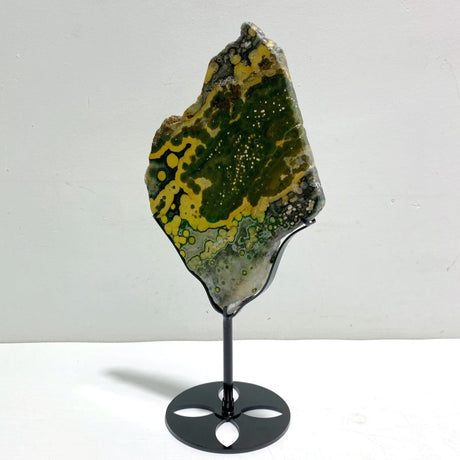 Unique 8th Vein Ocean Jasper Slab With Stand 1 - Wholesale Crystals