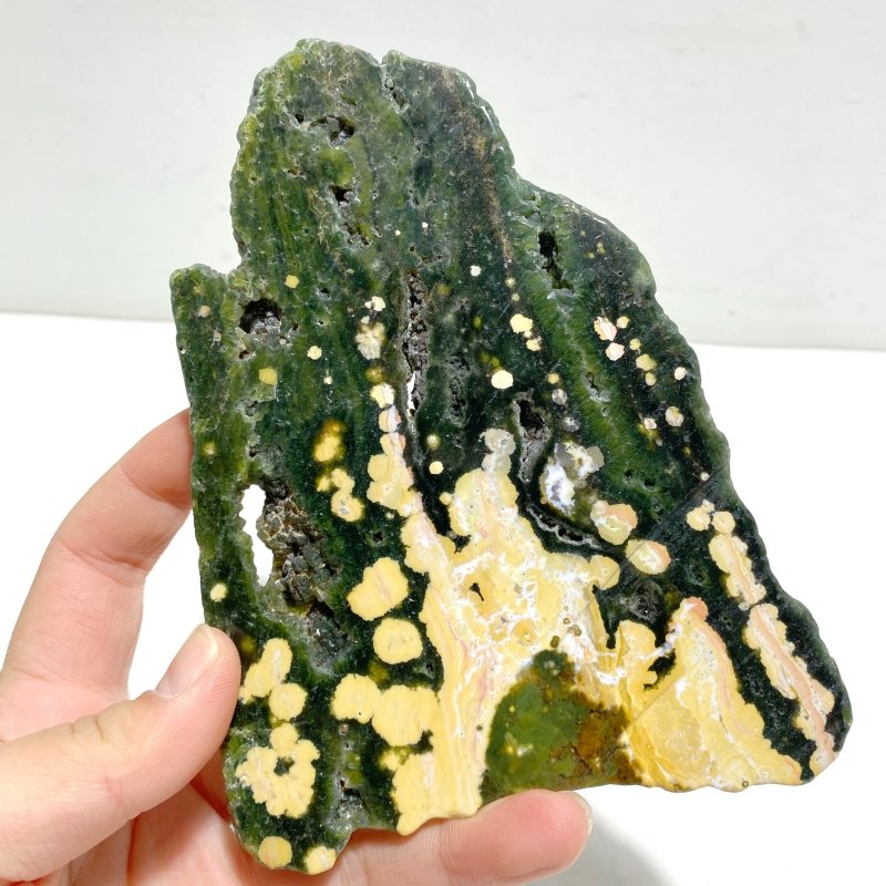 Unique 8th Vein Ocean Jasper Slab With Stand 6 - Wholesale Crystals