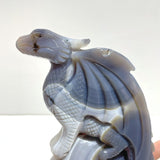 Unique Agate Flying Dragon Moon Carving With Stand - Wholesale Crystals