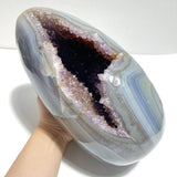 Unique Amethyst Cluster Mixed Agate Dinosaur Eggs Home Decor With Stand - Wholesale Crystals