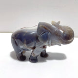 Unique Amethyst Mixed Geode Agate Druzy Elephant Animal Carving A07 - Wholesale Crystals