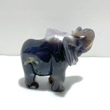 Unique Amethyst Mixed Geode Druzy Agate Elephant Animal Carving A16 - Wholesale Crystals