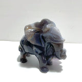 Unique Amethyst Mixed Geode Druzy Agate Elephant Animal Carving A17 - Wholesale Crystals