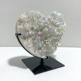 Unique Aura Quartz Cluster Heart With Stand 8 - Wholesale Crystals