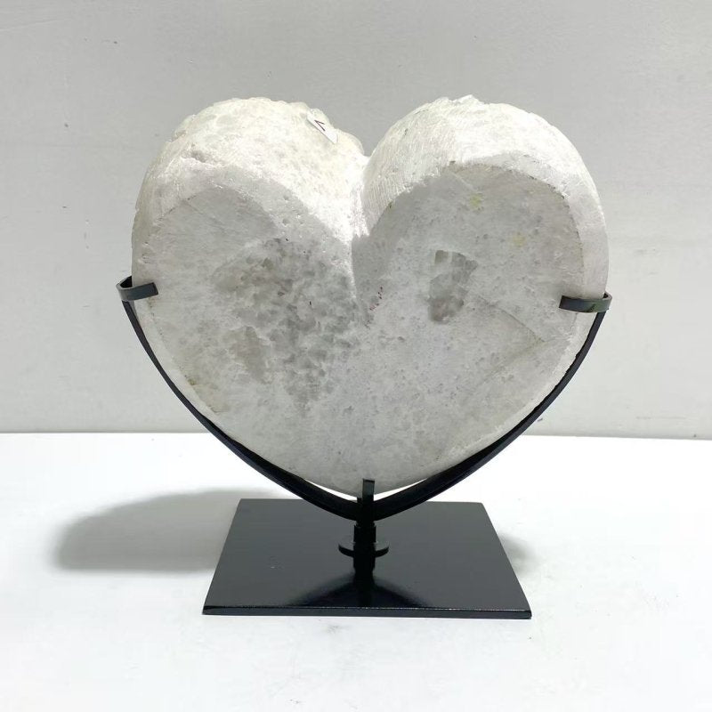 Unique Aura Quartz Cluster Heart With Stand 8 - Wholesale Crystals