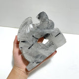 Unique Black Tourmaline Flying Dragon Castle Carving - Wholesale Crystals