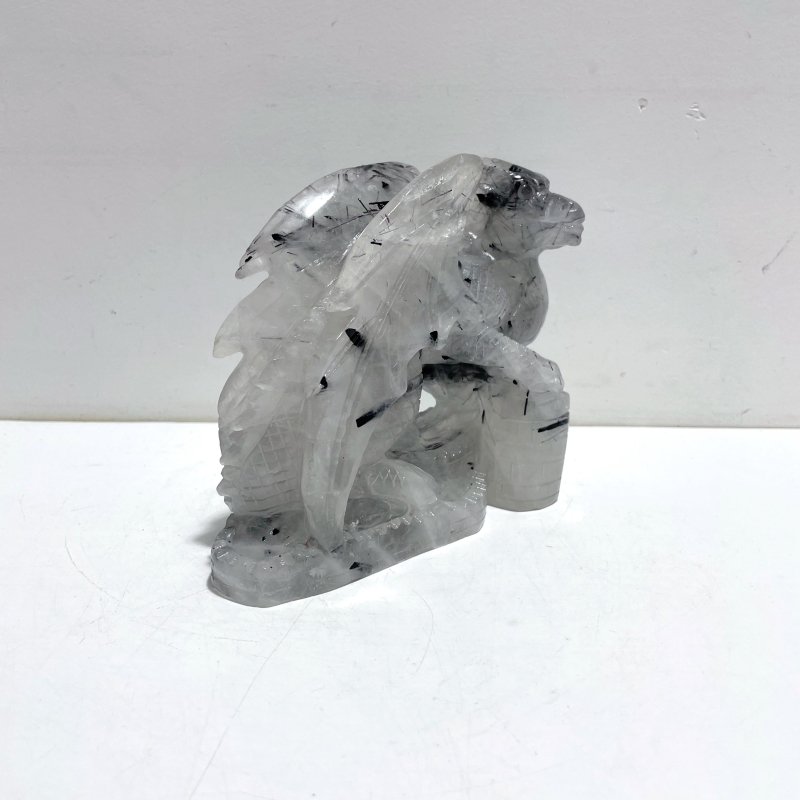 Unique Black Tourmaline Flying Dragon Castle Carving - Wholesale Crystals