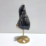 Unique Black Tourmaline Slab With Stand 1 - Wholesale Crystals