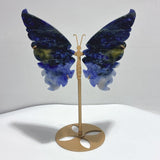 Unique Blue Sodalite Butterfly Wing Carving With Stand - Wholesale Crystals