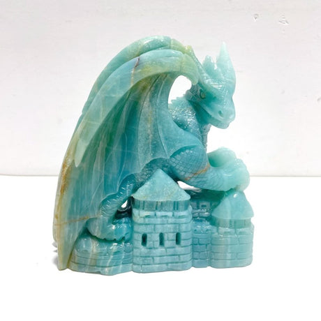 Unique Caribbean Calcite Flying Dragon Castle Carving - Wholesale Crystals
