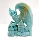 Unique Caribbean Calcite Flying Dragon Castle Carving - Wholesale Crystals