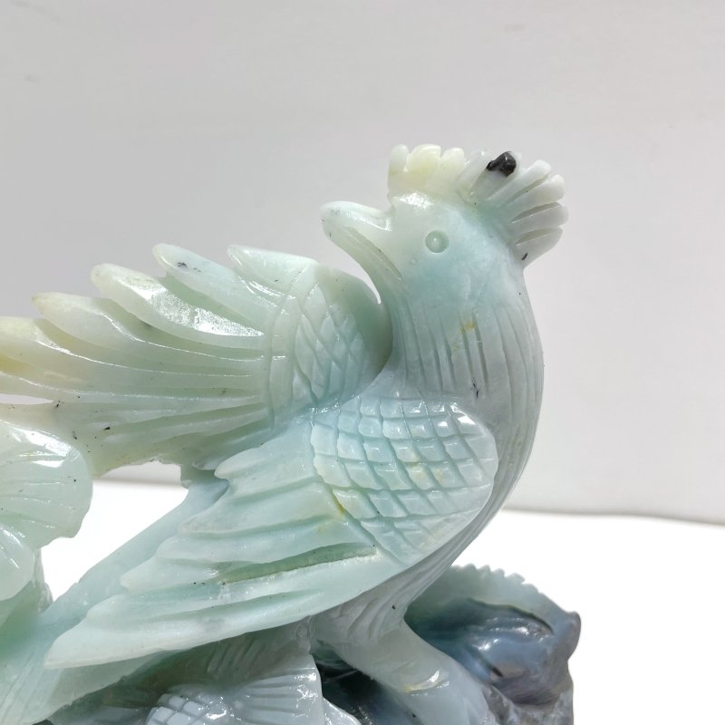 Unique Caribbean Calcite Mixed Pyrite Birds&Flower Carving - Wholesale Crystals