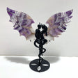 Unique Chevron Amethyst Demon and Angel Wing Carving With Stand - Wholesale Crystals