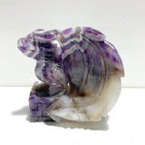 Unique Chevron Amethyst Dragon Castle Carving - Wholesale Crystals