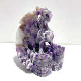 Unique Chevron Amethyst Flying Dragon Castle Carving - Wholesale Crystals
