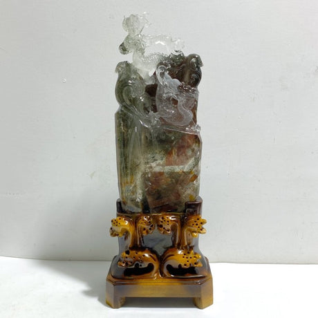 Unique Chinese Dragon Garden Quartz Carving Home Decor -Wholesale Crystals