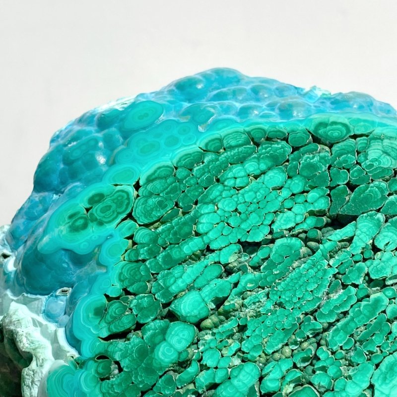Unique Chrysocolla Mixed Malachite Specimen Raw Bottom With Stand -Wholesale Crystals
