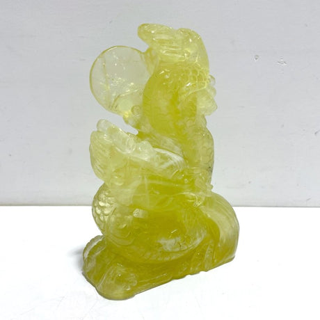 Unique Citrine Dragon Absorbing Water Carving - Wholesale Crystals