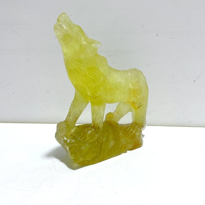 Unique Citrine Wolf Carving - Wholesale Crystals