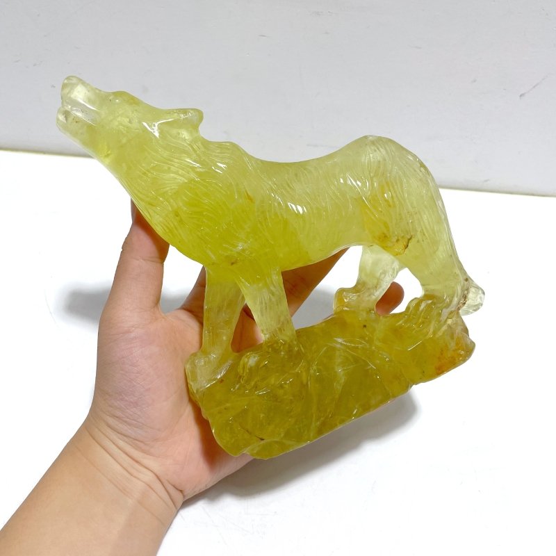 Unique Citrine Wolf Carving - Wholesale Crystals