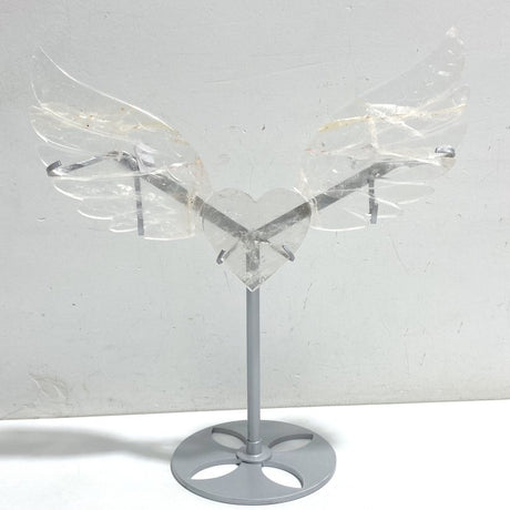 Unique Clear Quartz Heart Wing Carving With Stand -Wholesale Crystals
