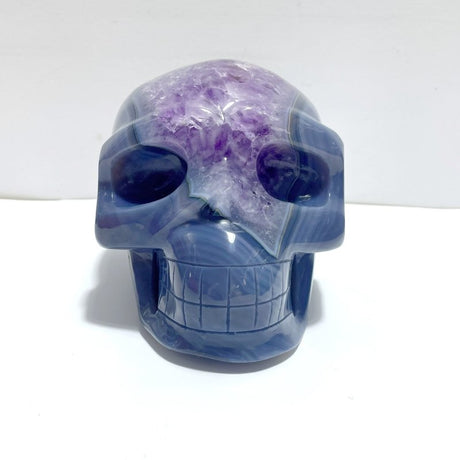 Unique Druzy Geode Amethyst Mixed Agate Skull Carving - Wholesale Crystals
