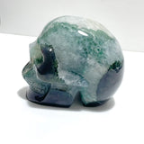 Unique Druzy Geode Green Agate Skull Carving - Wholesale Crystals