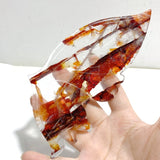 Unique Fire Quartz Butterfly Wing Carving With Stand -Wholesale Crystals