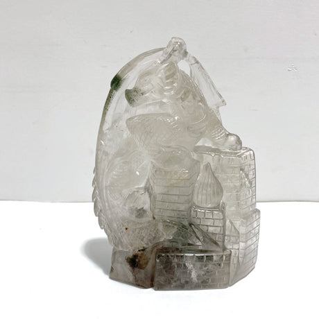 Unique Garden Quartz Flying Dragon Castle Carving - Wholesale Crystals
