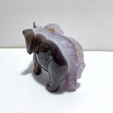 Unique Geode Amethyst Mixed Agate Druzy Elephant Animal Carving A03 - Wholesale Crystals