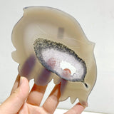 Unique Geode Druzy Agate Butterfly Wing Carving With Stand -Wholesale Crystals