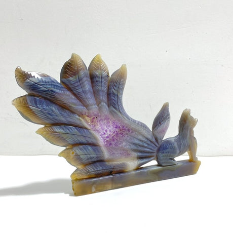 Unique Geode Druzy Agate Nine - tailed Fox Carving 3 - Wholesale Crystals