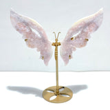 Unique Geode Pink Amethyst Butterfly Wing Carving With Stand - Wholesale Crystals
