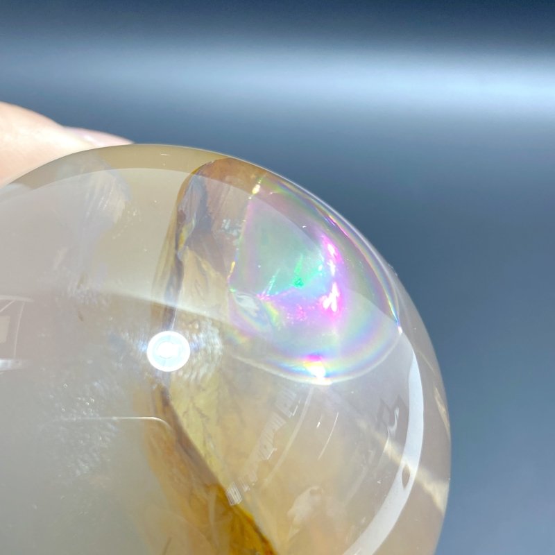 Unique Hematoid Quartz Dentritic Quartz Golden Fire Quartz Sphere With Rainbow For Collection - Wholesale Crystals