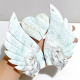 Unique Hemimorphite Heart Wing Carving With Stand -Wholesale Crystals