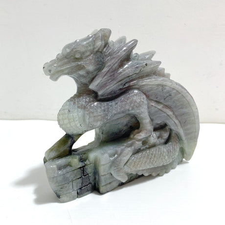 Unique Labradorite Flying Dragon Castle Carving - Wholesale Crystals