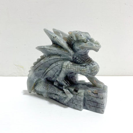 Unique Labradorite Flying Dragon Castle Carving - Wholesale Crystals