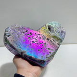 Unique Large Aura Quartz Cluster Heart With Stand 6 - Wholesale Crystals