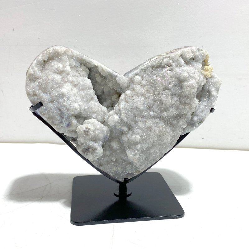 Unique Large Aura Quartz Cluster Heart With Stand 6 - Wholesale Crystals