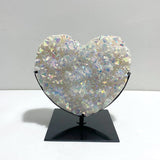 Unique Large Aura Quartz Cluster Heart With Stand 7 - Wholesale Crystals