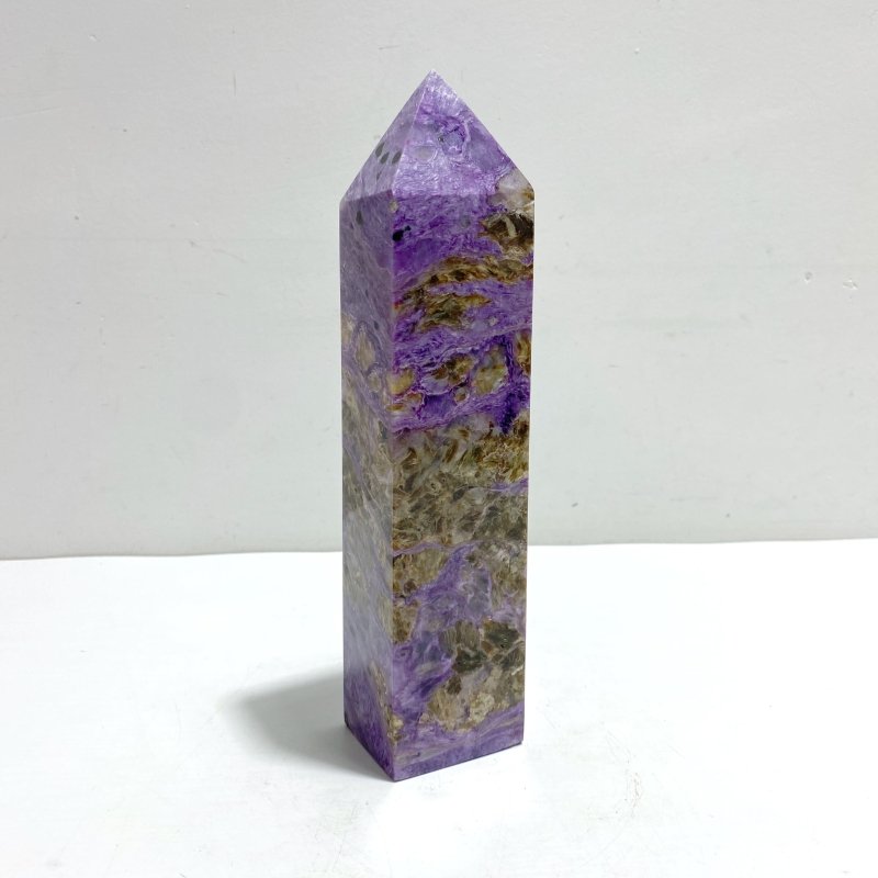 Unique Large Charoite Four - sided Point 4 - Wholesale Crystals